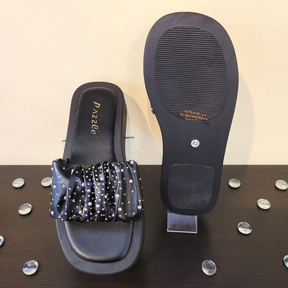 Pazzle Black Bling Sandals - Picture 3 of 4
